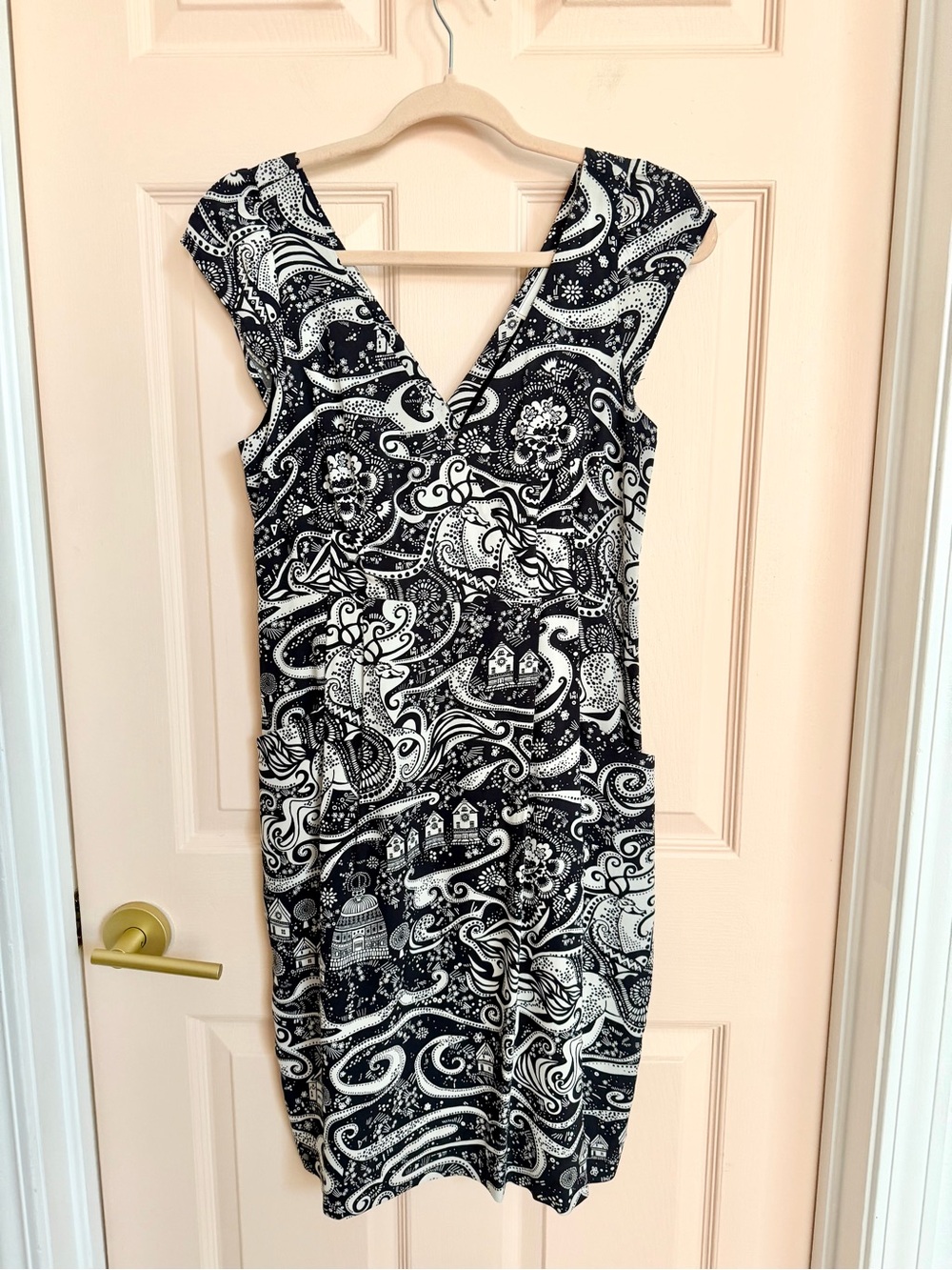 Black and white moulinette soeurs dress